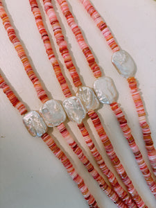 Punch Pink Pearl Choker