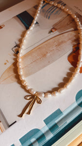 Pearl + Bow Necklace