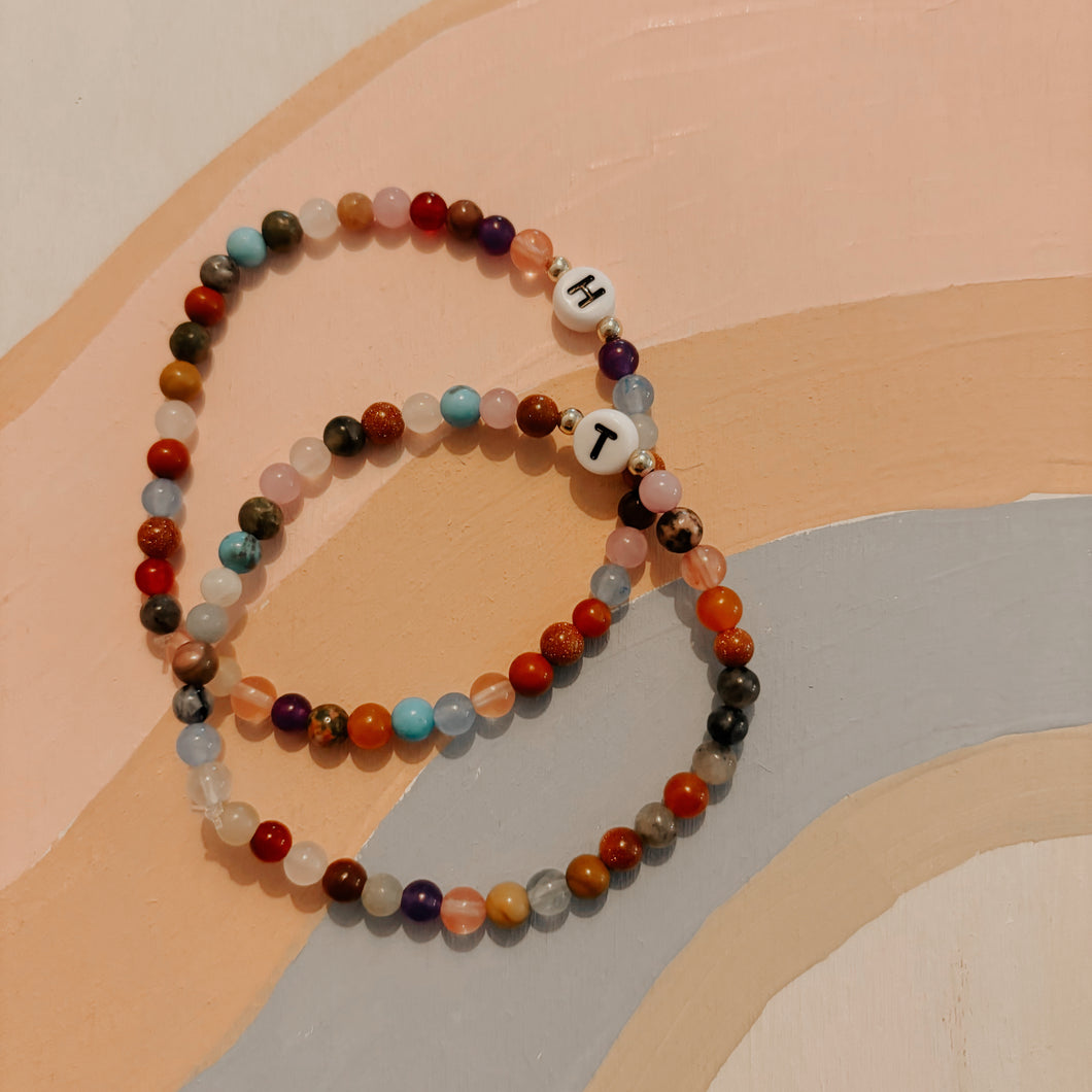 Custom Initial Gemstone Bracelet